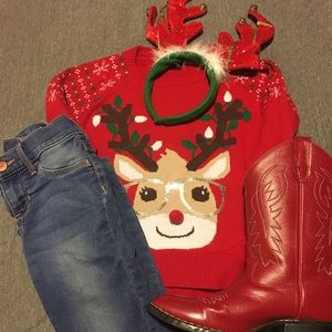 Holiday/ Christmas Sweater with Reindeer